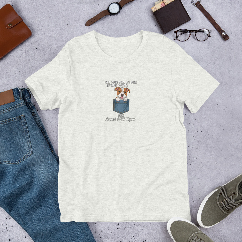 Lunch with Lynn - Pocket Pit Bull - Unisex t-shirt - Image 8