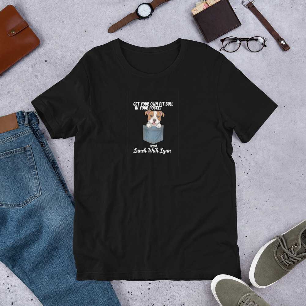 Lunch with Lynn - Pocket Pit Bull - Unisex t-shirt - Image 2