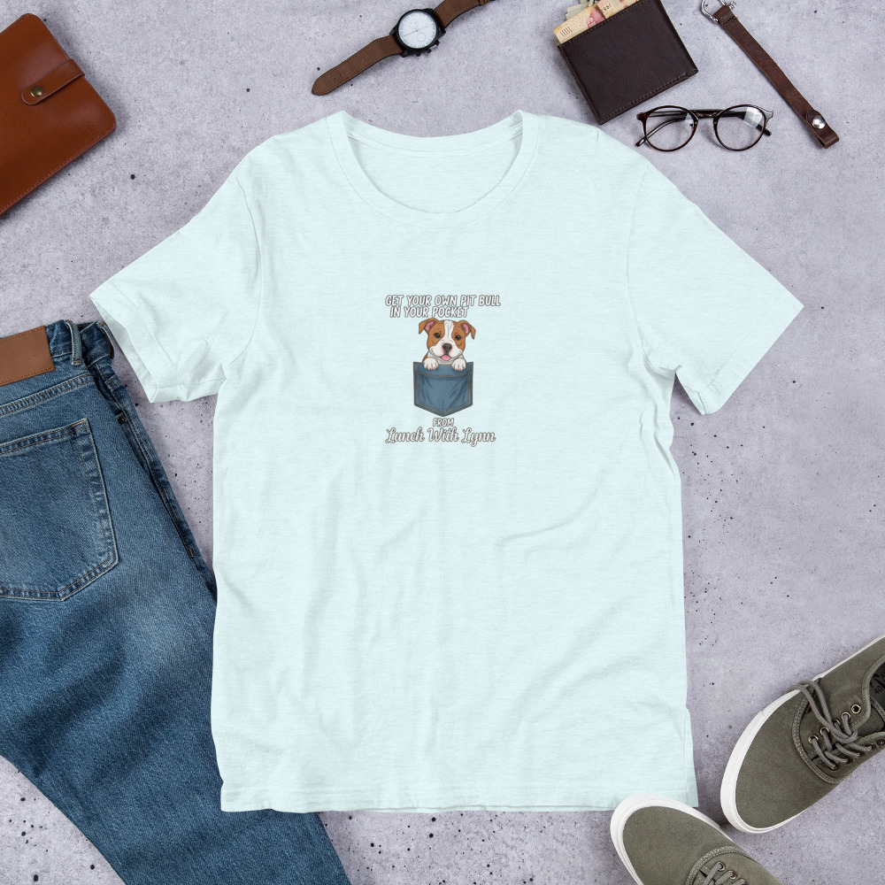 Lunch with Lynn - Pocket Pit Bull - Unisex t-shirt - Image 10